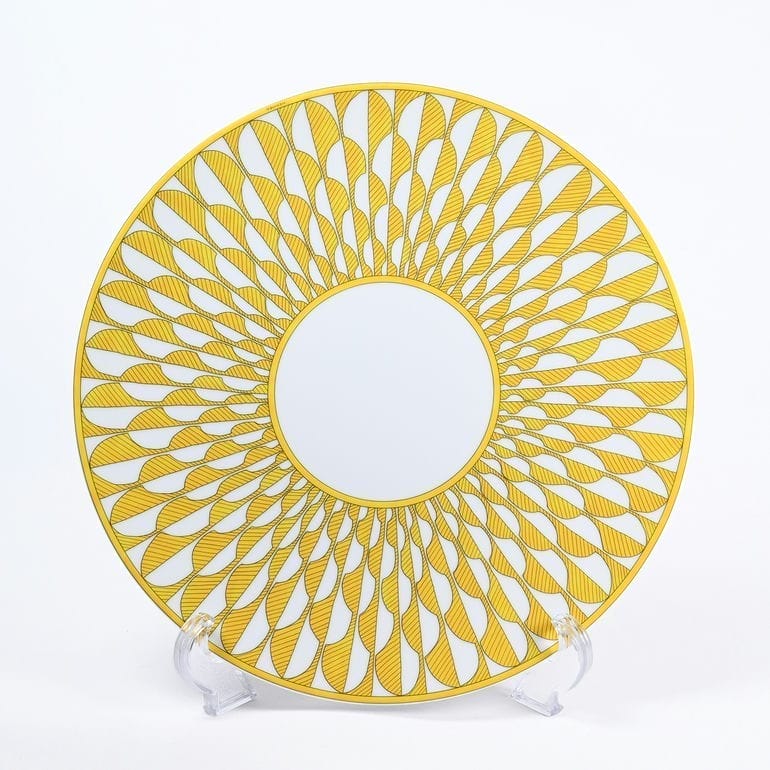 Hermes Soleil d'Hermes Set of 2 Dinner Plate 27 cm porcelain yellow tableware 10.8"