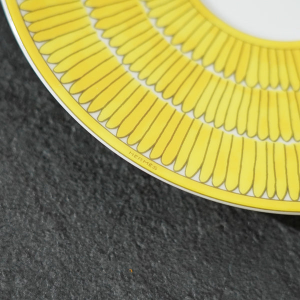Hermes Soleil d'Hermes Mornig Cup and Saucer 2 set yellow porcelain tea coffee