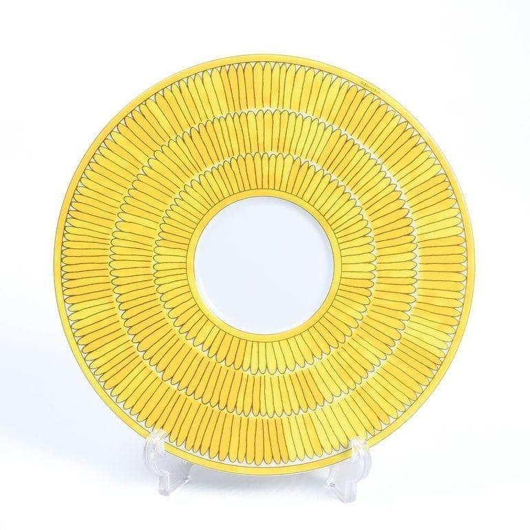 Hermes Soleil d'Hermes Mornig Cup and Saucer 2 set yellow porcelain tea coffee