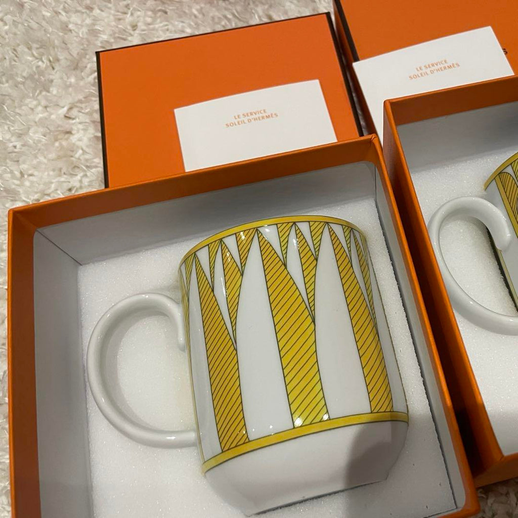 Hermes Soleil d'Hermes Mug Cup No.2 yellow porcelain coffee tea
