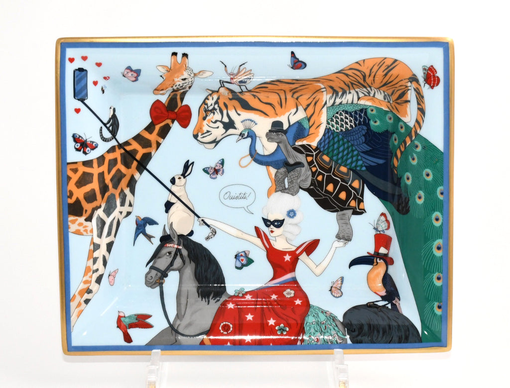 Hermes Story by Jonathan Burton Change tray circus animal porcelain Ashtray plate No box