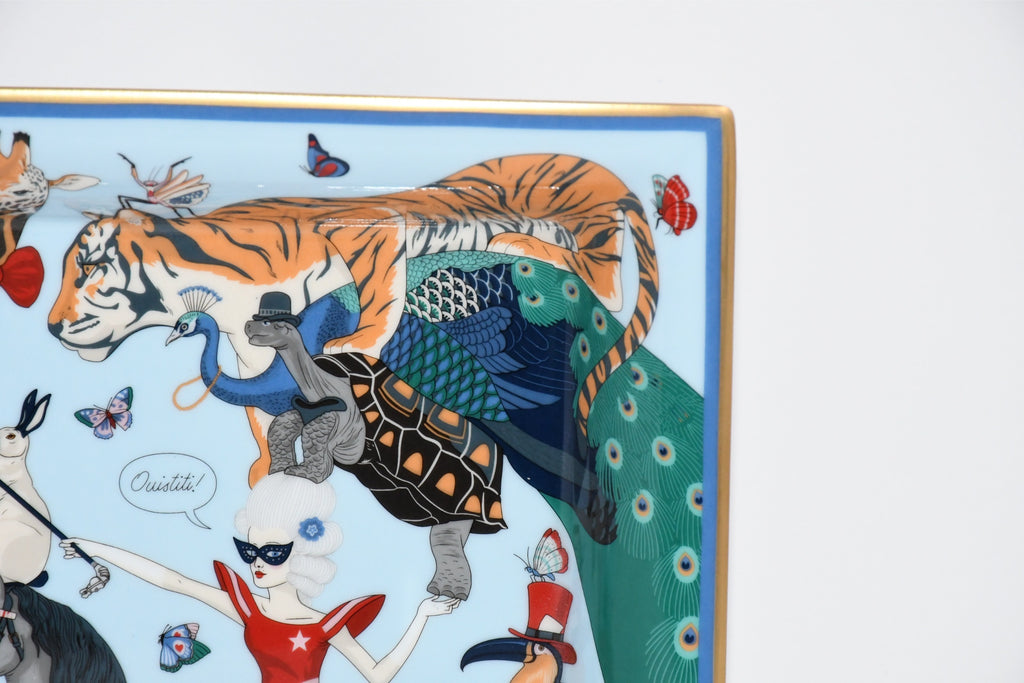 Hermes Story by Jonathan Burton Change tray circus animal porcelain Ashtray plate No box