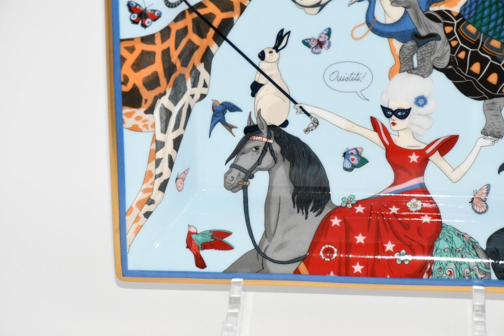 Hermes Story by Jonathan Burton Change tray circus animal porcelain Ashtray plate No box
