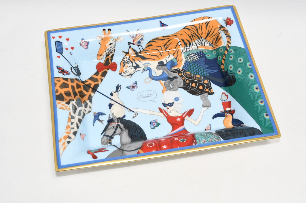 Hermes Story by Jonathan Burton Change tray circus animal porcelain Ashtray