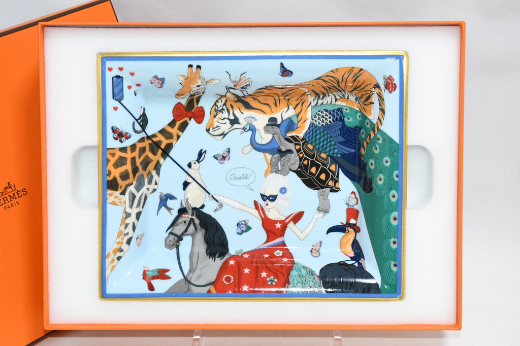 Hermes Story by Jonathan Burton Change tray circus animal porcelain Ashtray