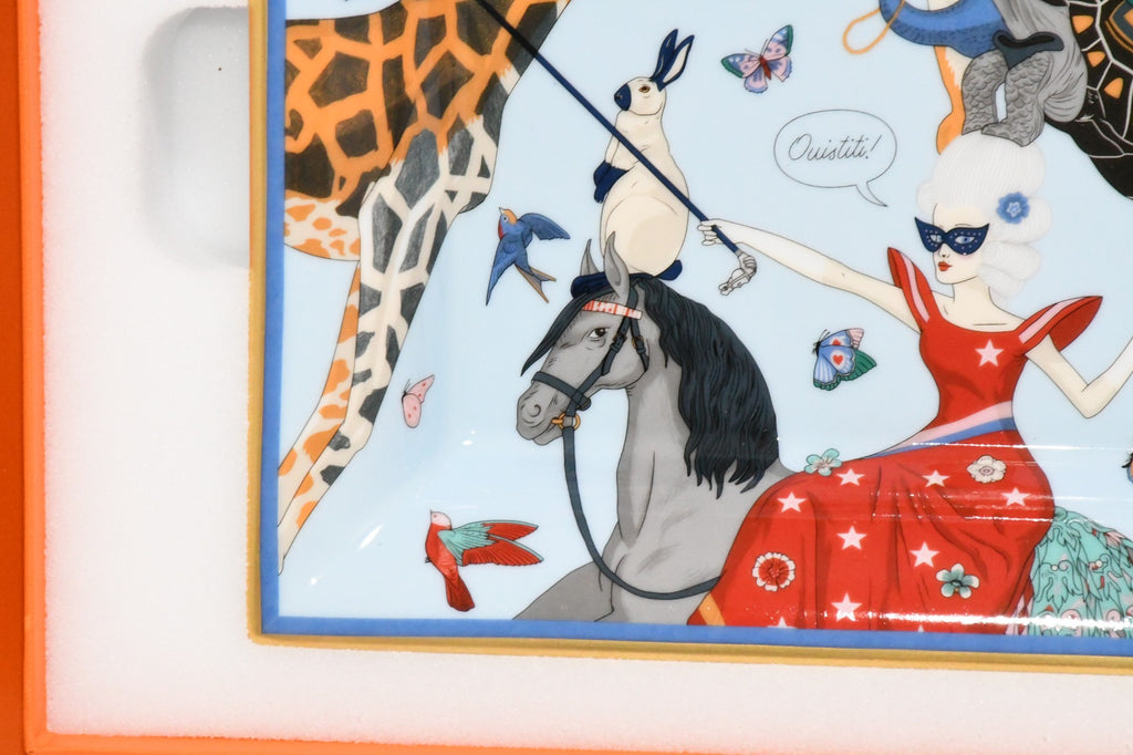 Hermes Story by Jonathan Burton Change tray circus animal porcelain Ashtray