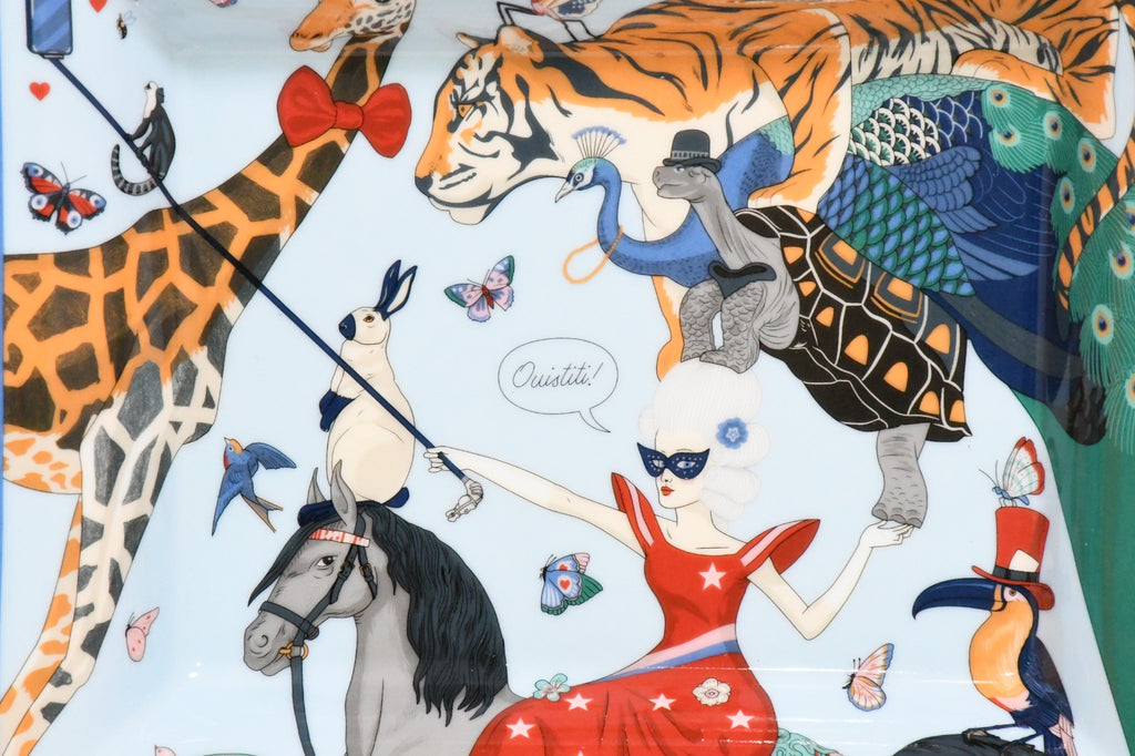 Hermes Story by Jonathan Burton Change tray circus animal porcelain Ashtray