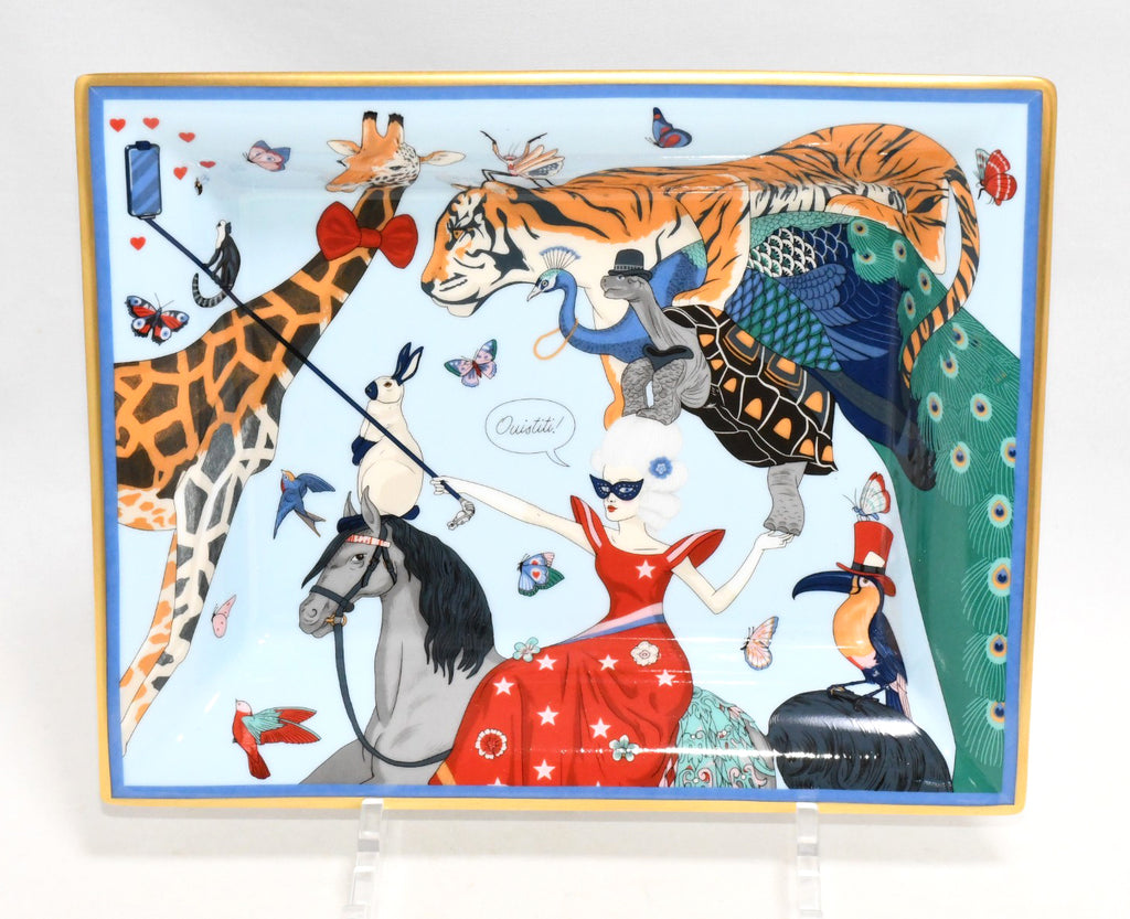 Hermes Story by Jonathan Burton Change tray circus animal porcelain Ashtray