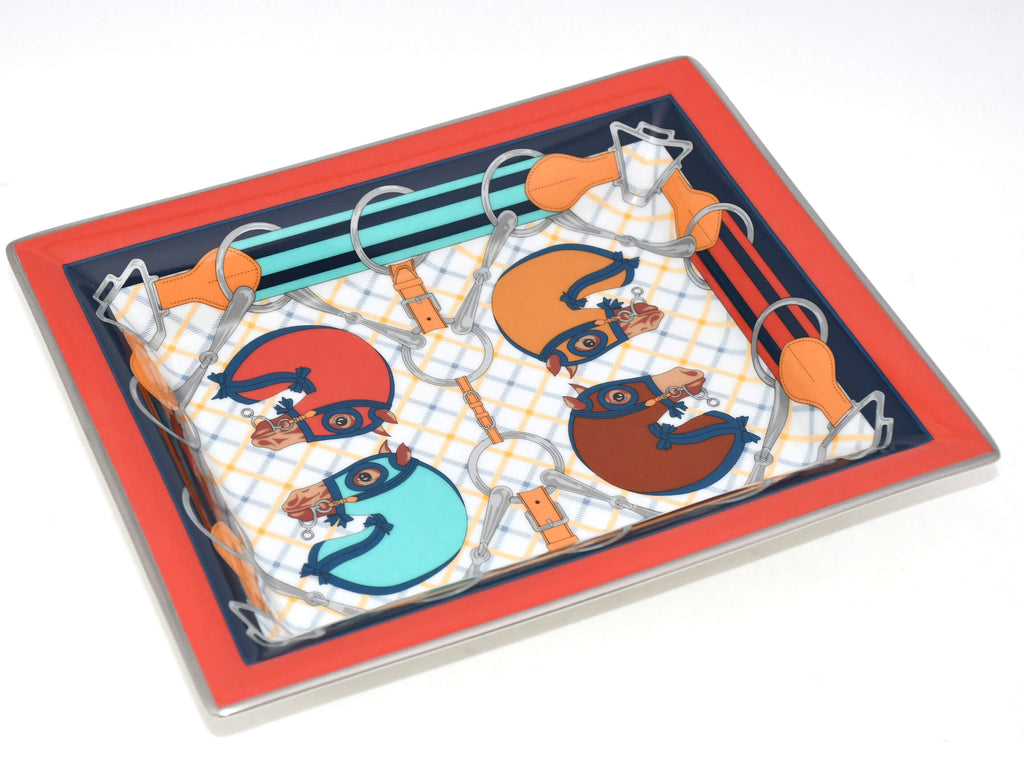 Hermes Tatersale Change tray horse bit Ashtray porcelain