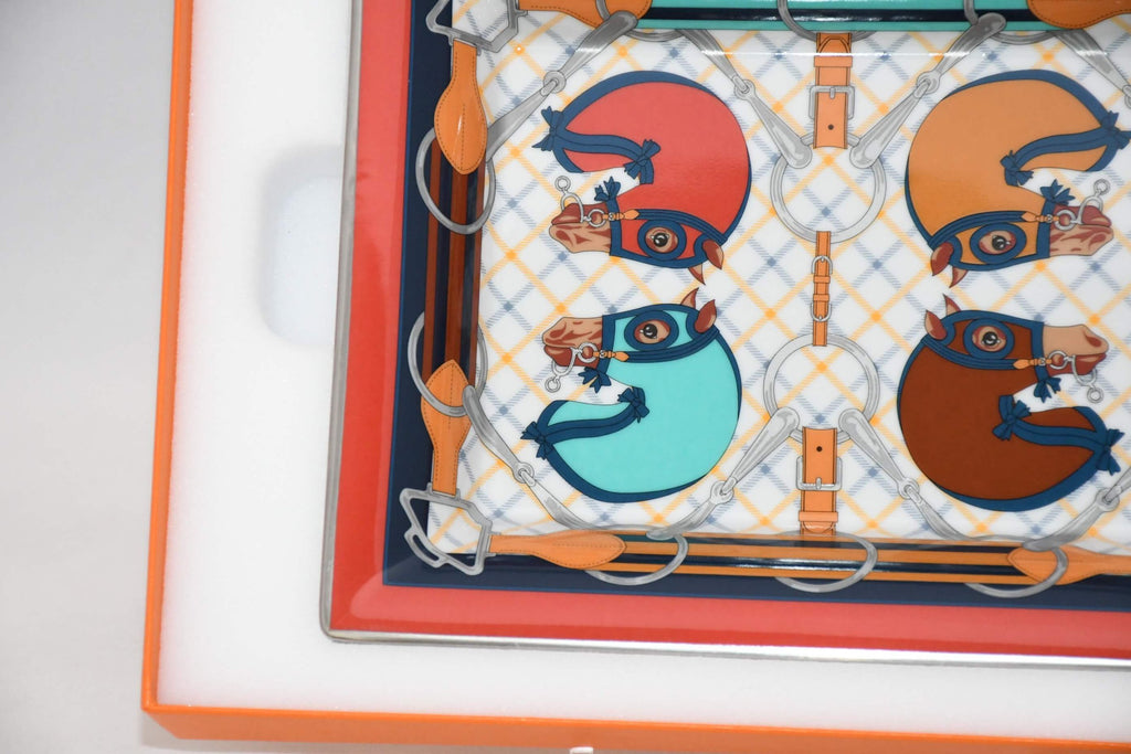Hermes Tatersale Change tray horse bit Ashtray porcelain