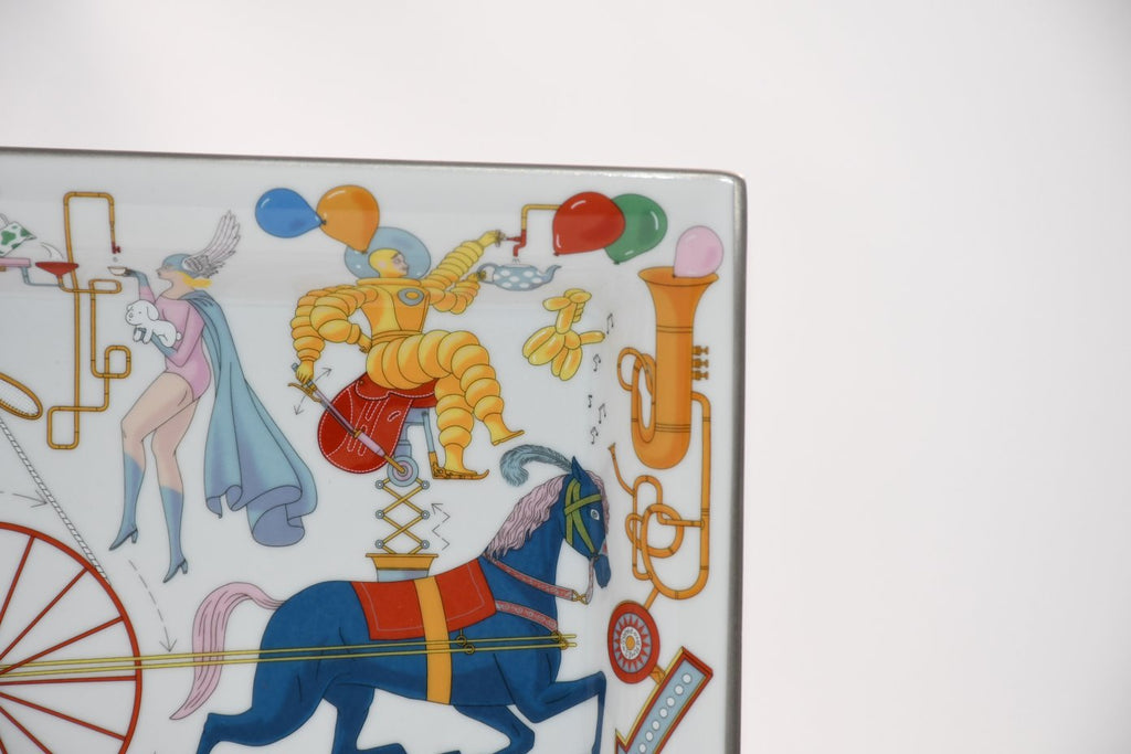 Hermes Tea For Two Change tray porcelain Ashtray horse circus plate No box