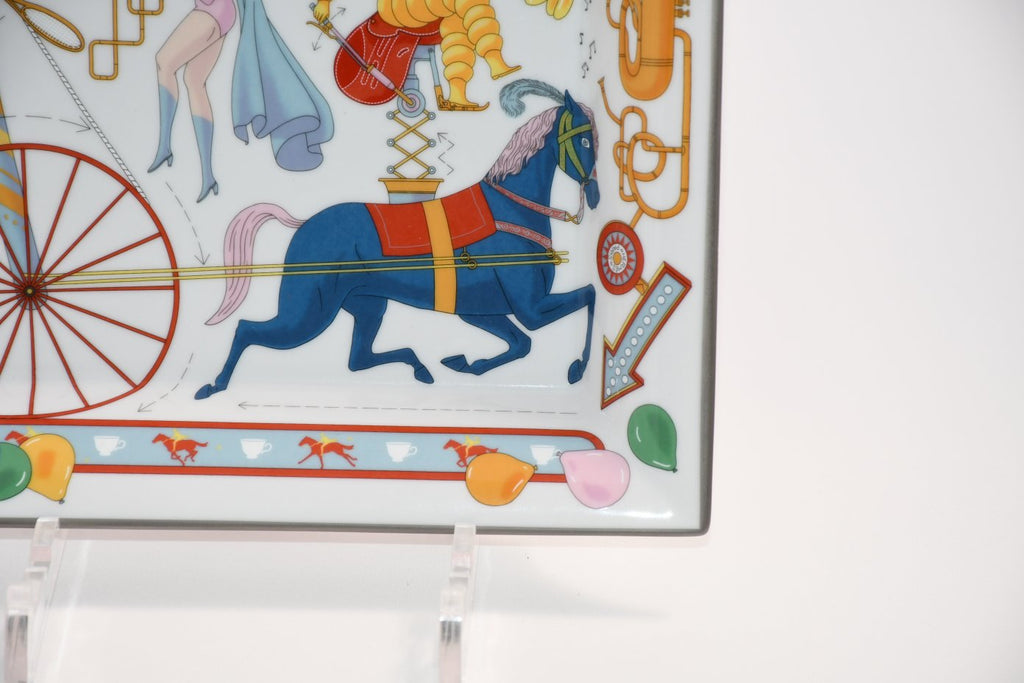 Hermes Tea For Two Change tray porcelain Ashtray horse circus plate No box
