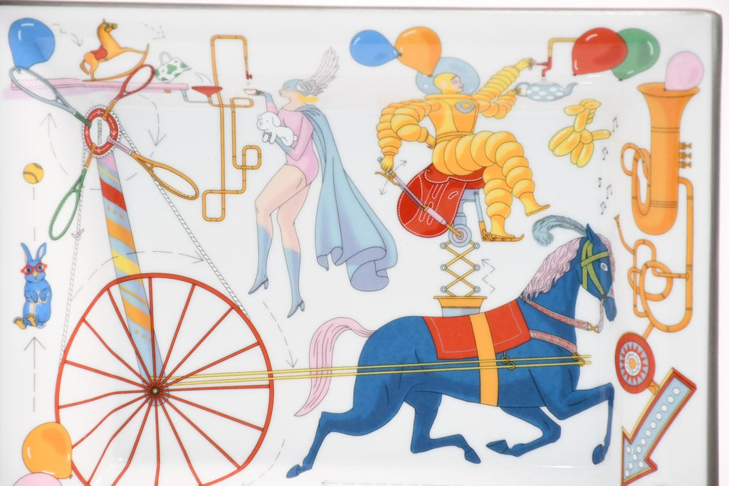 Hermes Tea For Two Change tray porcelain Ashtray horse circus plate No box