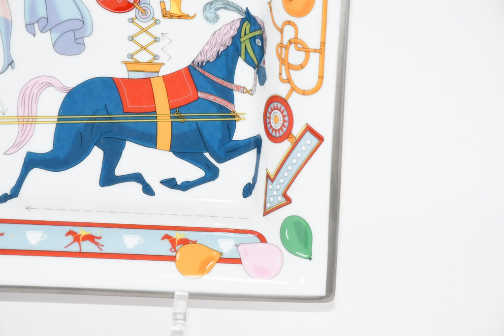 Hermes Tea For Two Change tray porcelain Ashtray horse circus plate tableware Y05