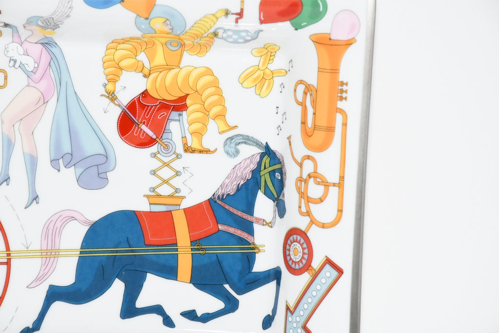 Hermes Tea For Two Change tray porcelain Ashtray horse circus plate tableware Y05