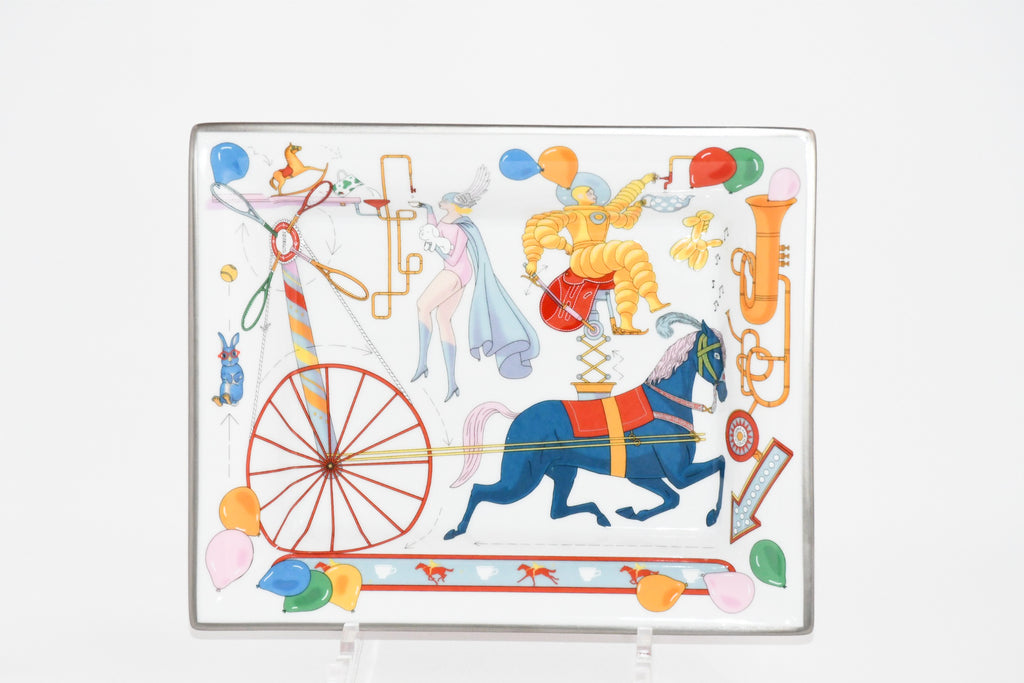 Hermes Tea For Two Change tray porcelain Ashtray horse circus plate tableware Y05