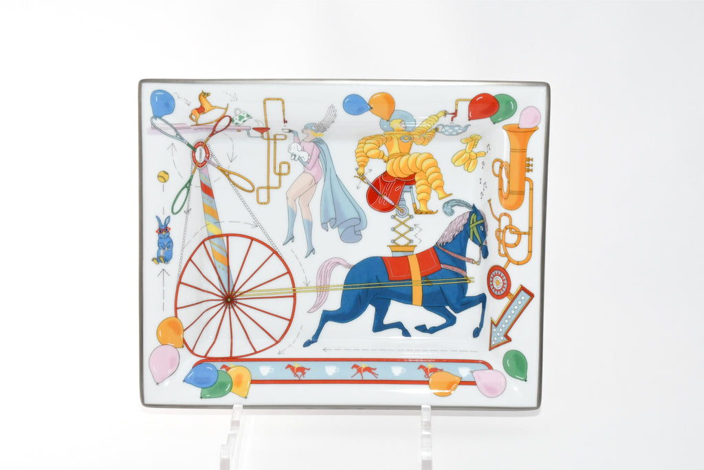 Hermes Tea For Two Change tray porcelain Ashtray horse circus plate tableware