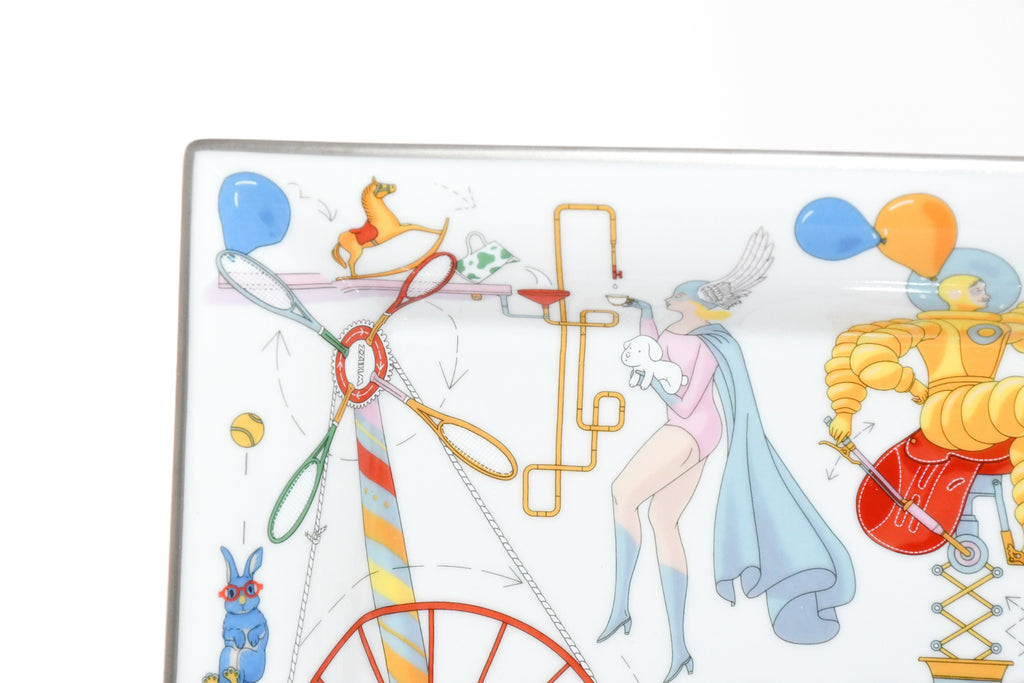 Hermes Tea For Two Change tray porcelain Ashtray horse circus plate tableware