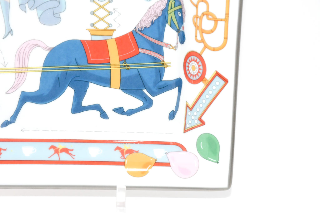 Hermes Tea For Two Change tray porcelain Ashtray horse circus plate tableware