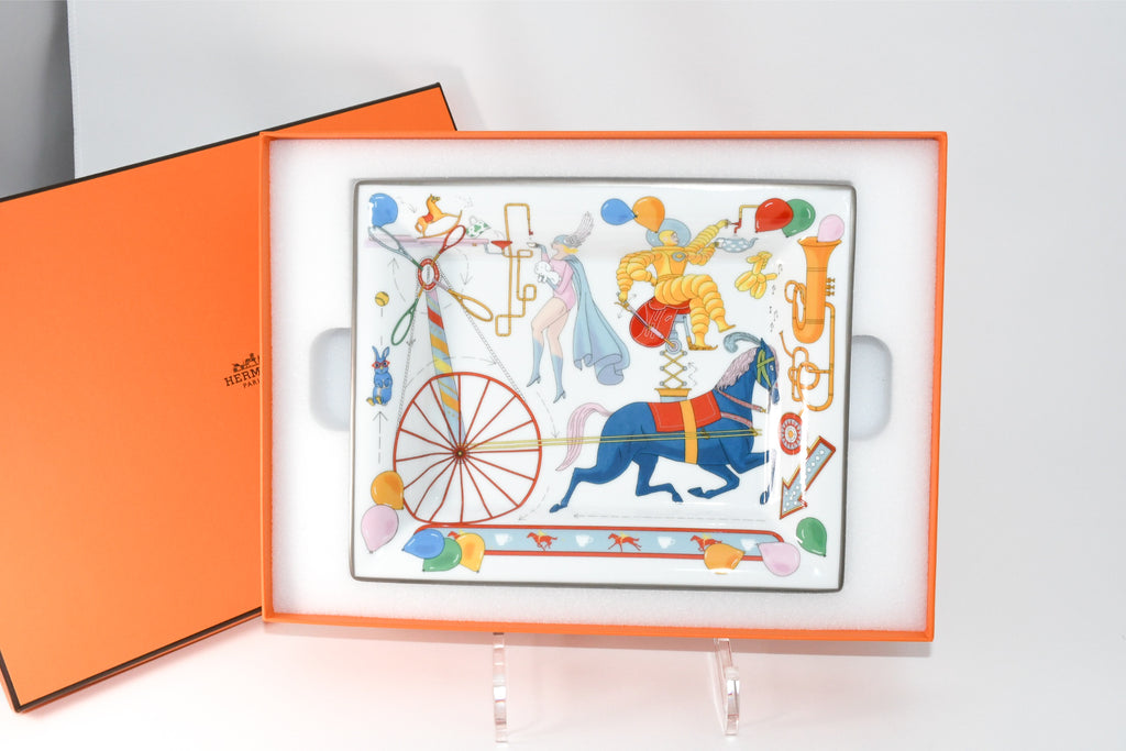 Hermes Tea For Two Change tray porcelain Ashtray horse circus plate tableware