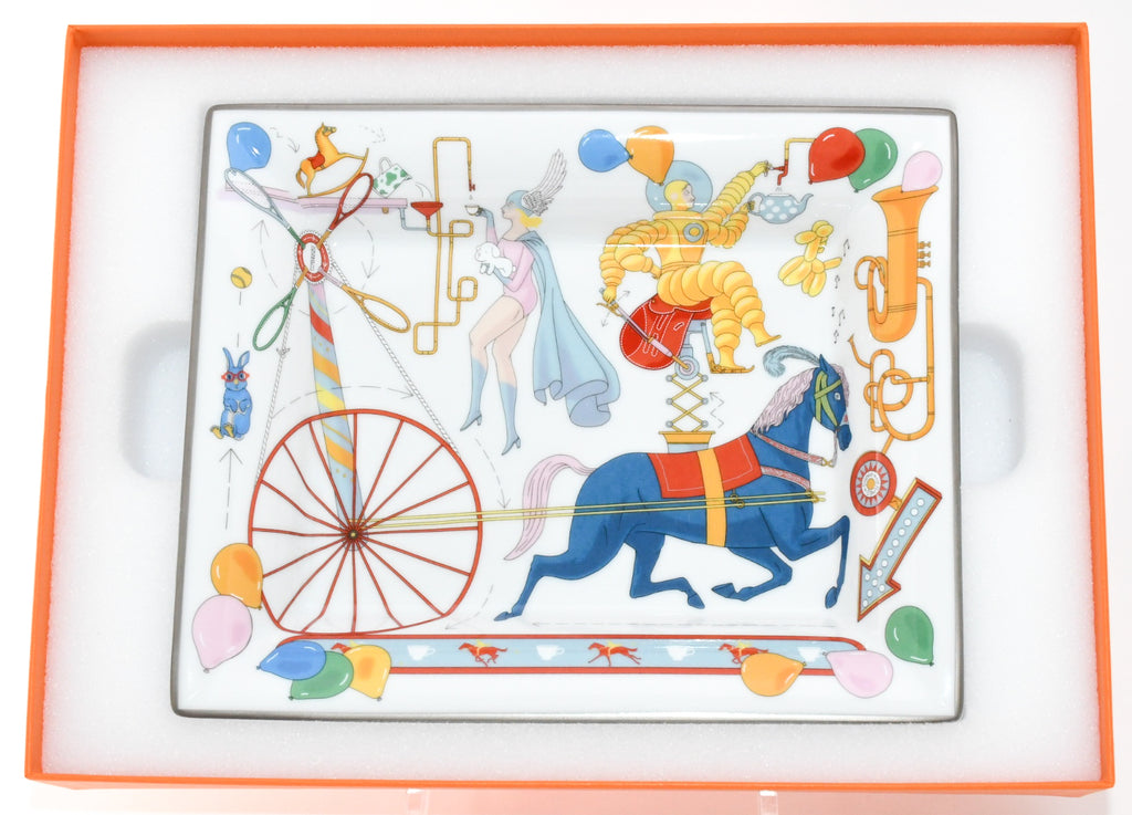 Hermes Tea For Two Change tray porcelain Ashtray horse circus plate tableware
