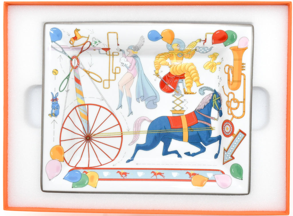 Hermes Tea For Two Change tray porcelain Ashtray horse circus plate tableware