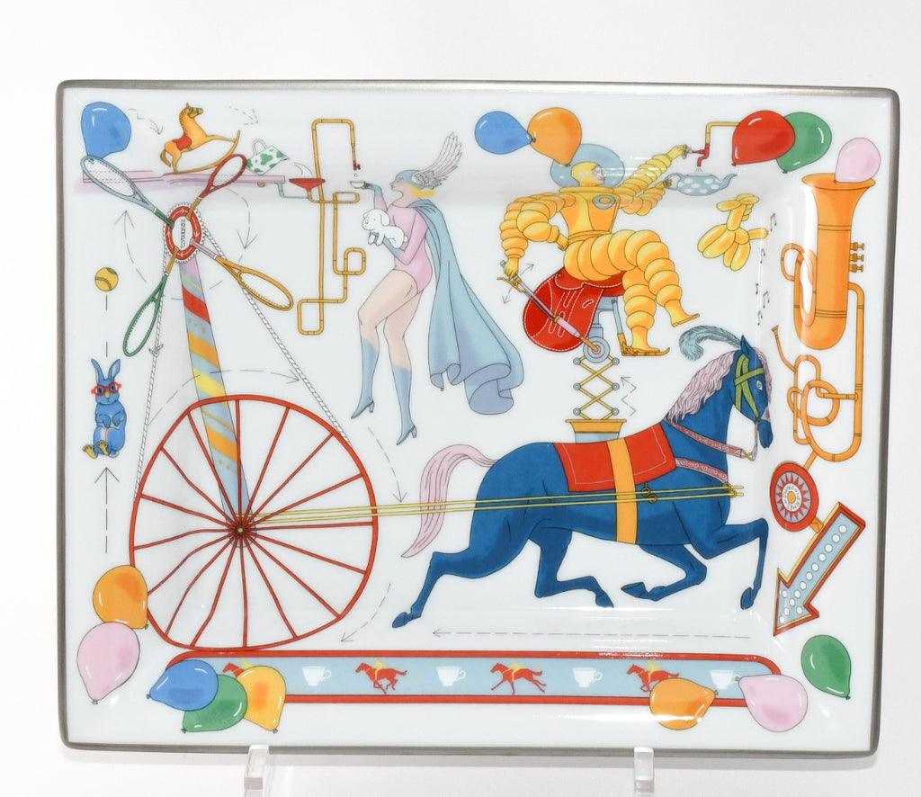 Hermes Tea For Two Change tray porcelain Ashtray horse circus plate tableware