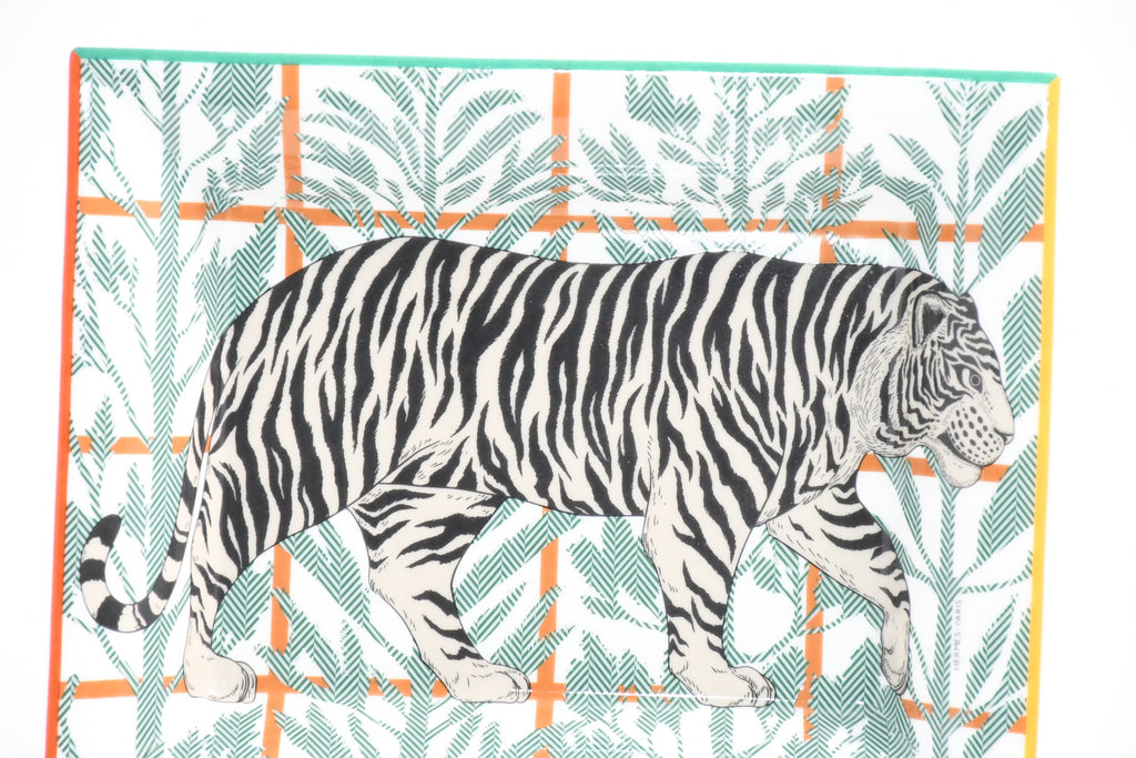 Hermes Tigre Altai 2H Change tray green porcelain Ashtray plate tiger animal