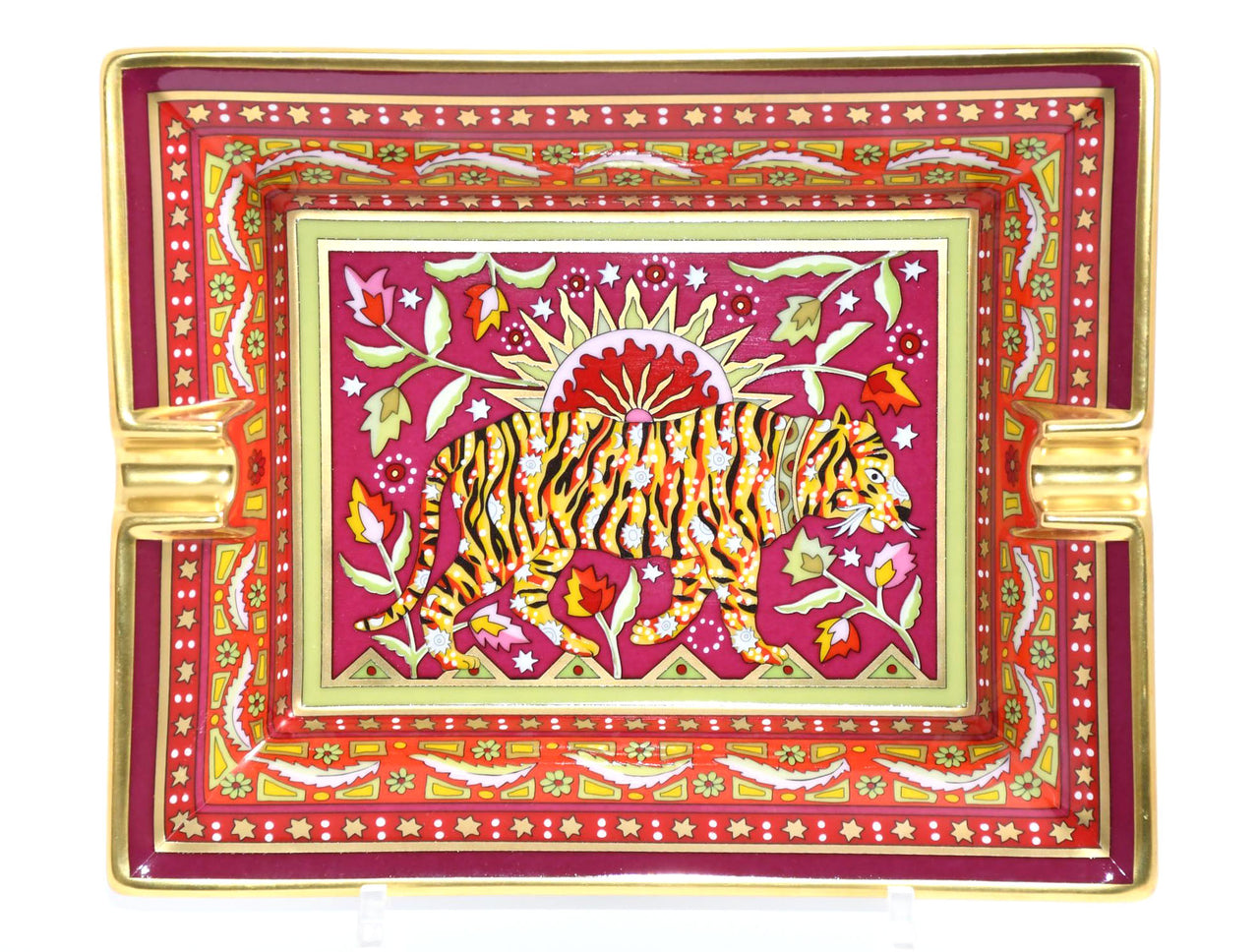 Hermes Tigre Indien Change tray by Christine Henry porcelain Ashtray Bengal Tiger plate
