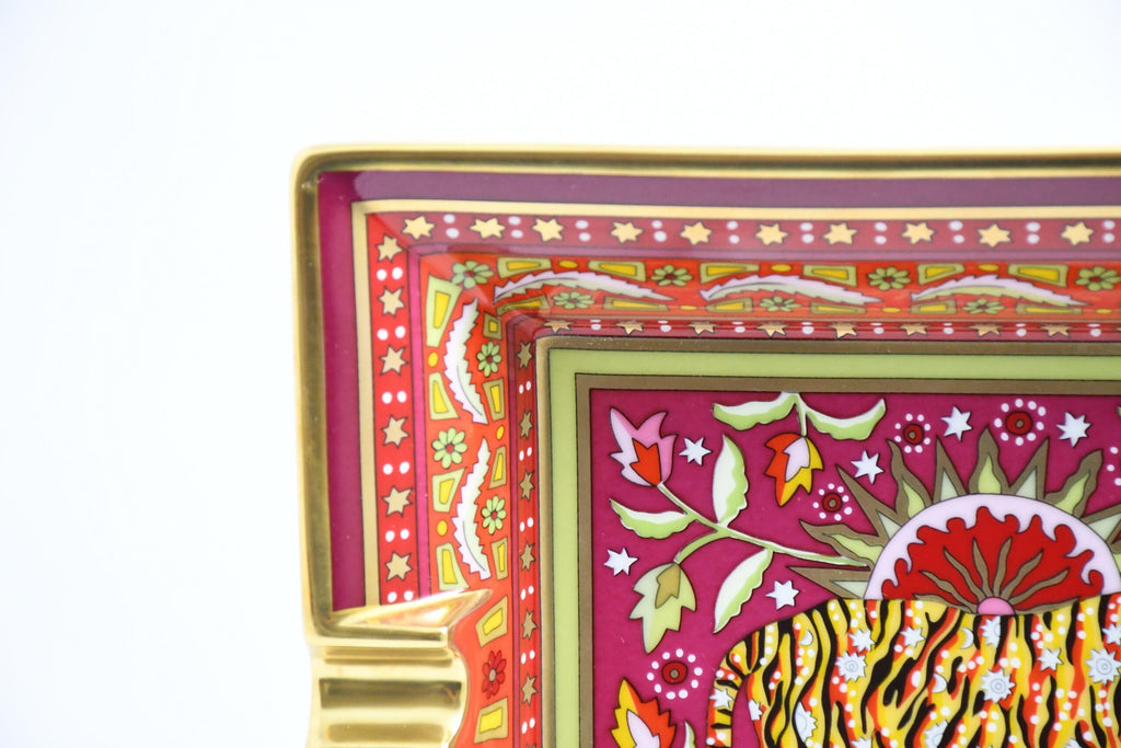 Hermes Tigre Indien Change tray by Christine Henry porcelain Ashtray Bengal Tiger plate