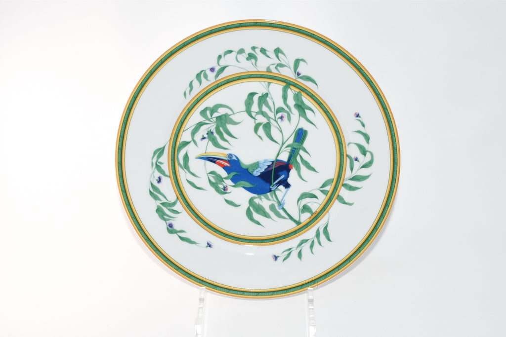 Hermes Toucan Dinner Plate 25 cm porcelain dinnerware bird other 8.75" Ex+