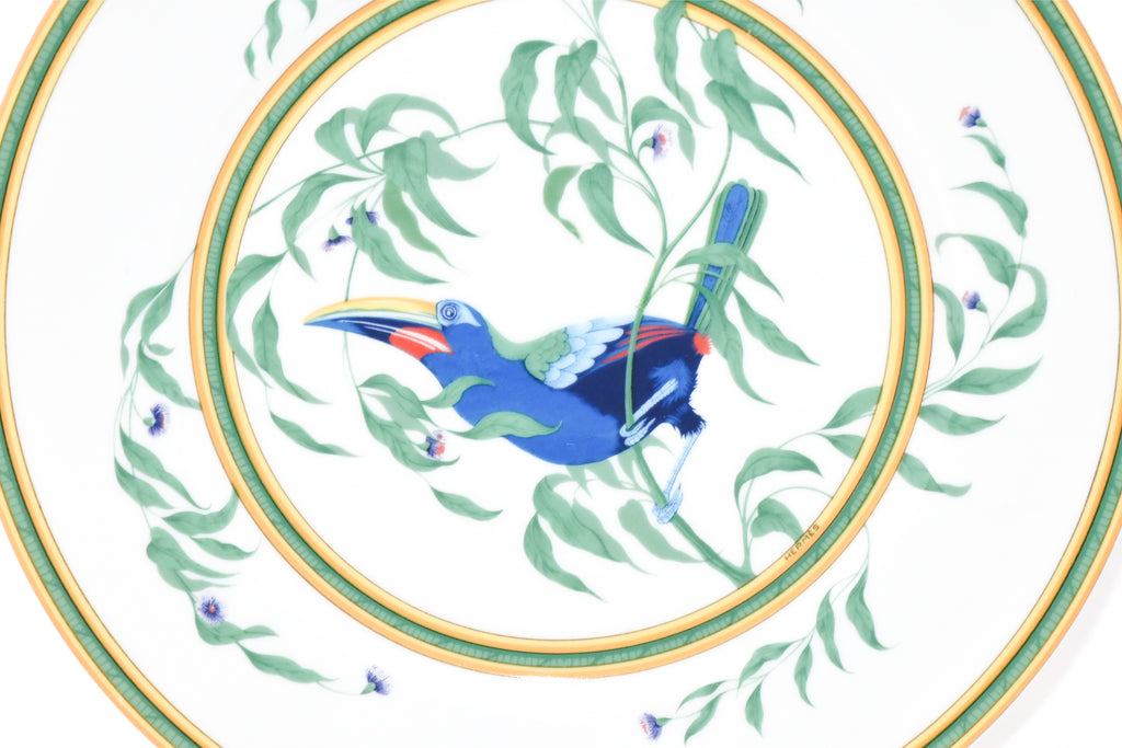 Hermes Toucan Dinner Plate 25 cm porcelain dinnerware bird other 8.75" Ex+