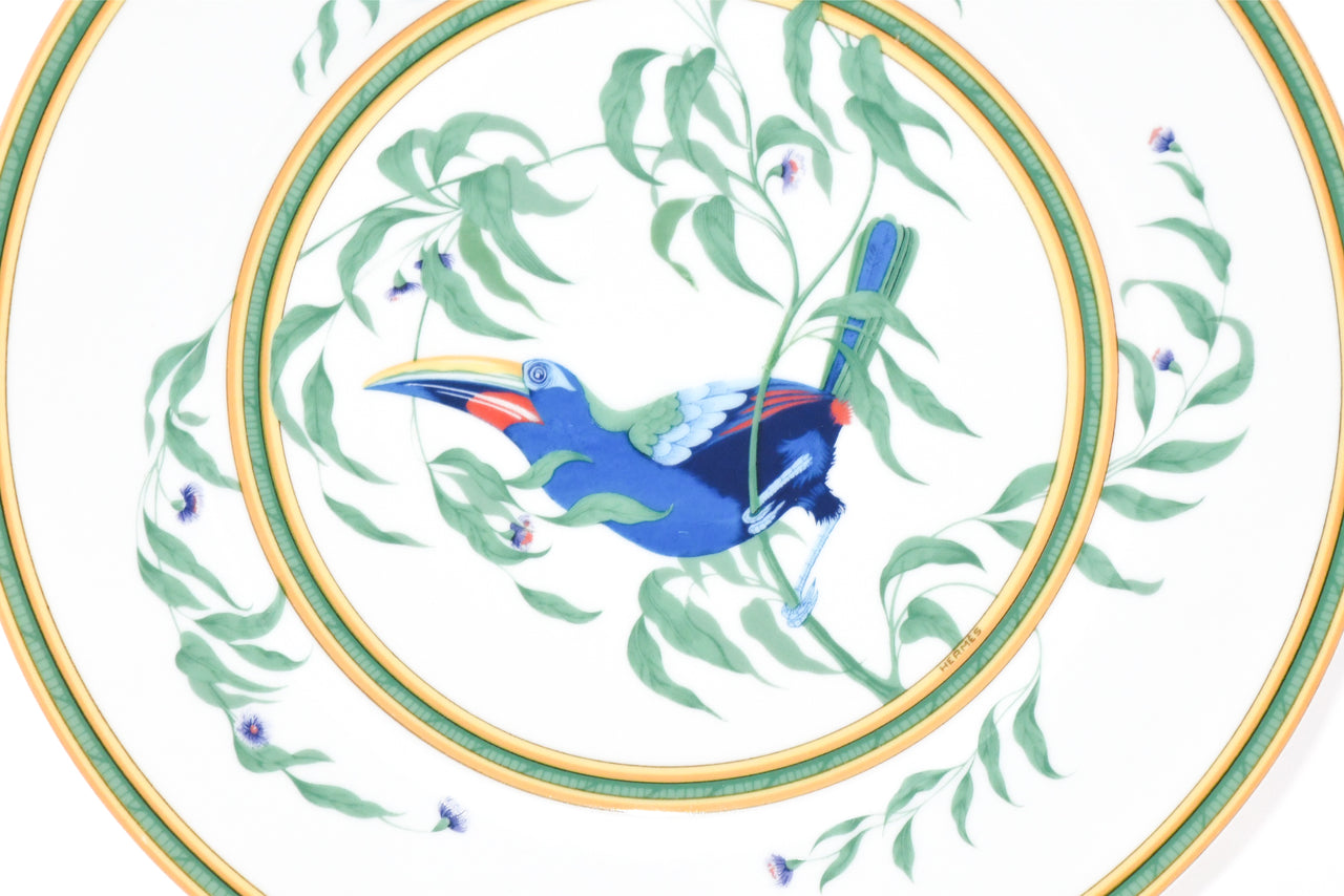 Hermes Toucan Dinner Plate 25 cm porcelain dinnerware bird other 8.75" Ex+