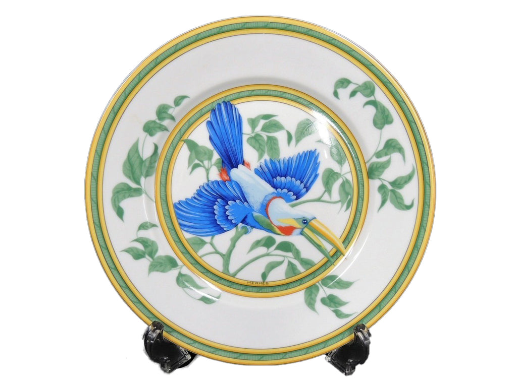 Hermes Toucan Dessert Plate 22 cm Set of 2 porcelain dinnerware bird 8.75"