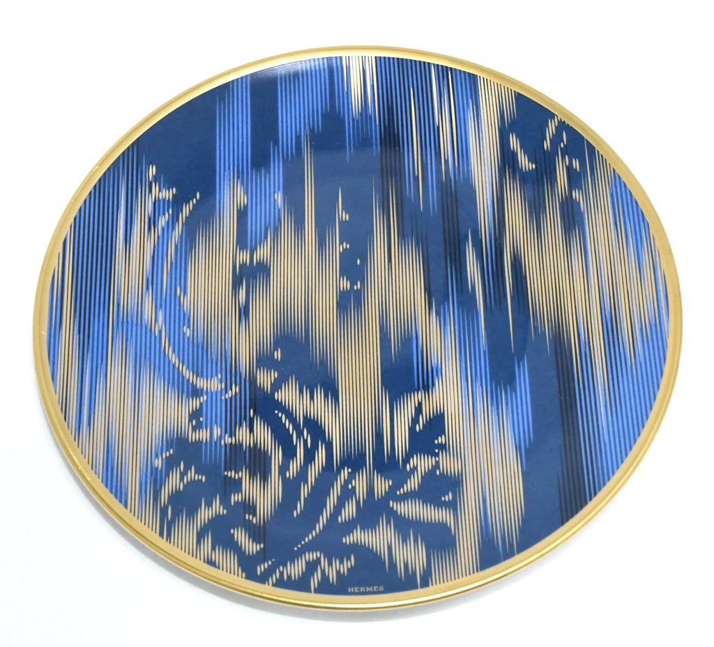 Hermes Voyage en Ikat Bread Plate 14 cm porcelain blue 2 Set
