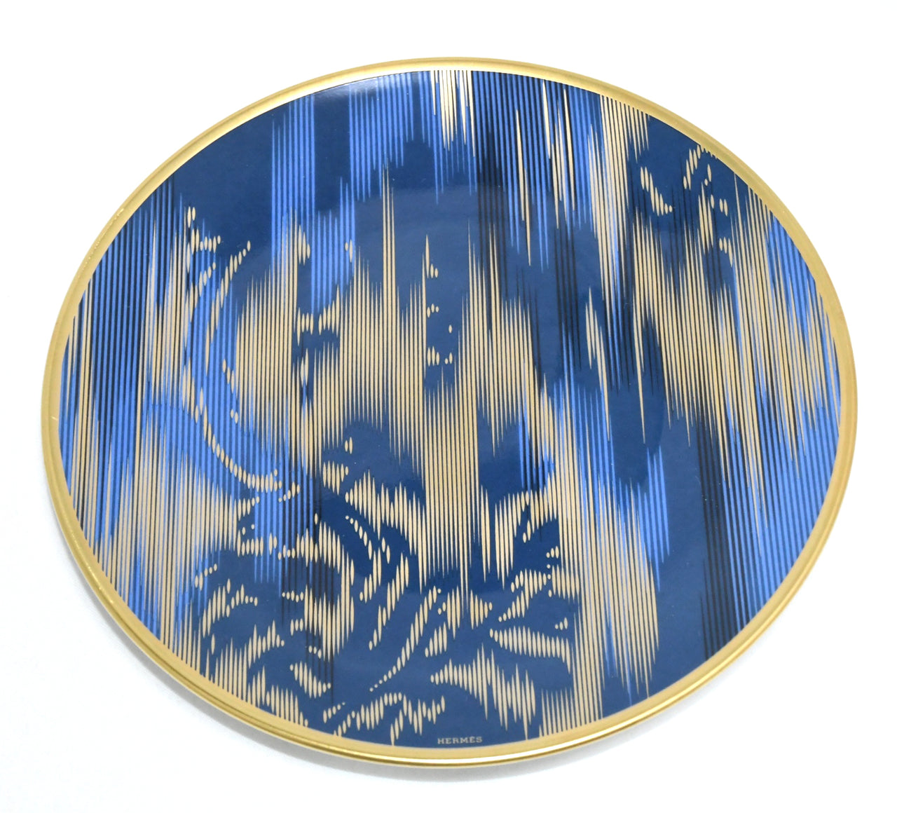 Hermes Voyage en Ikat Bread Plate 14 cm porcelain blue 2 Set