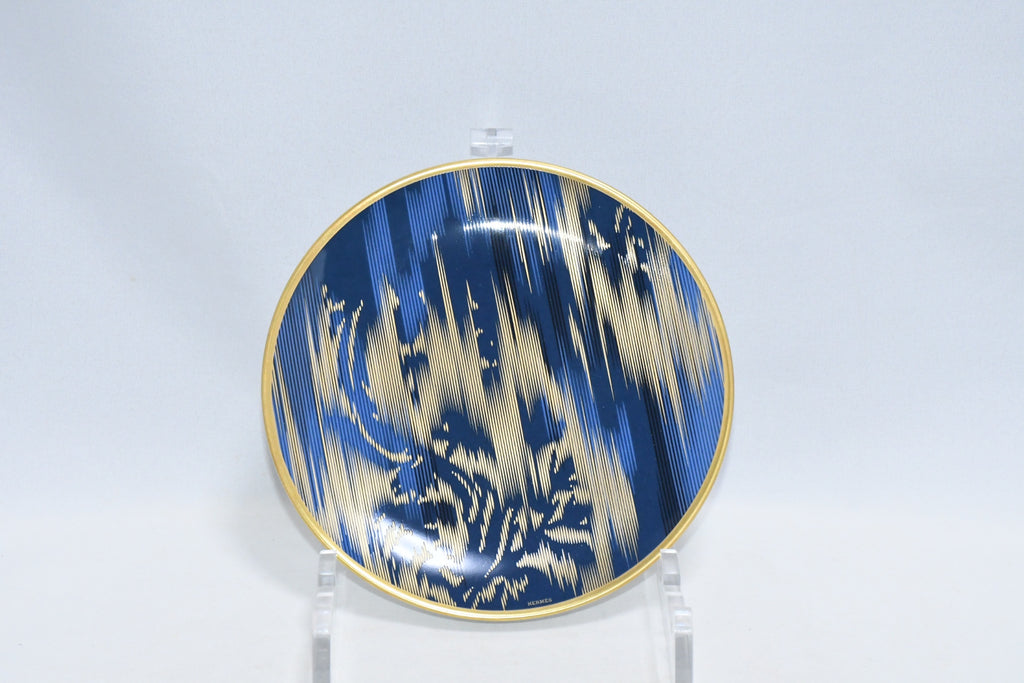 Hermes Voyage en Ikat Bread Plate 14 cm porcelain blue 2 Set