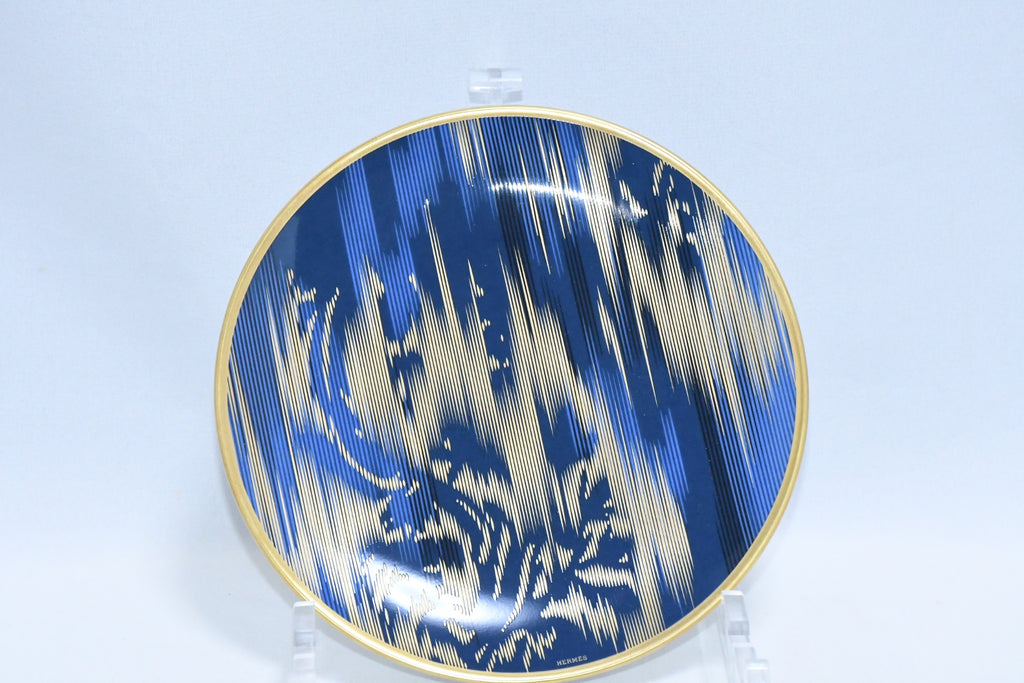 Hermes Voyage en Ikat Bread Plate 14 cm porcelain blue 2 Set