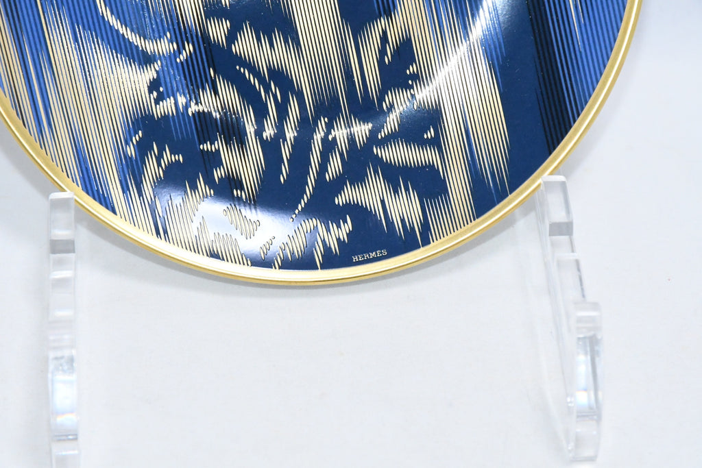 Hermes Voyage en Ikat Bread Plate 14 cm porcelain blue 2 Set