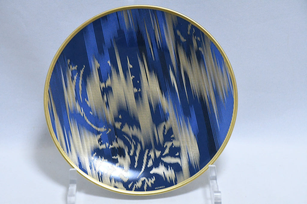 Hermes Voyage en Ikat Bread Plate 14 cm porcelain blue 2 Set