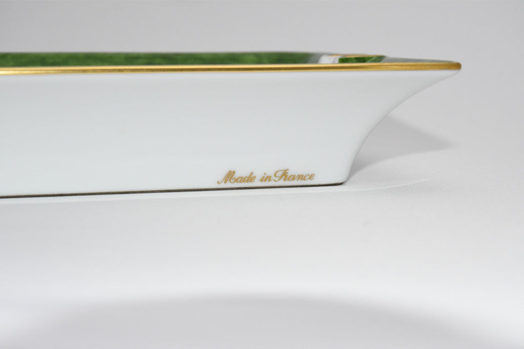 Hermes Zebra Change tray green porcelain Ashtray animal plate VIDE POCHE 019