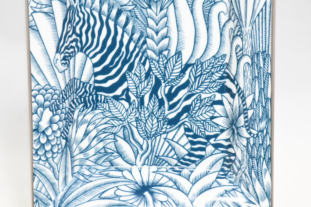 Hermes Zebre Camoufle Change tray porcelain Ashtray blue plate camouflage