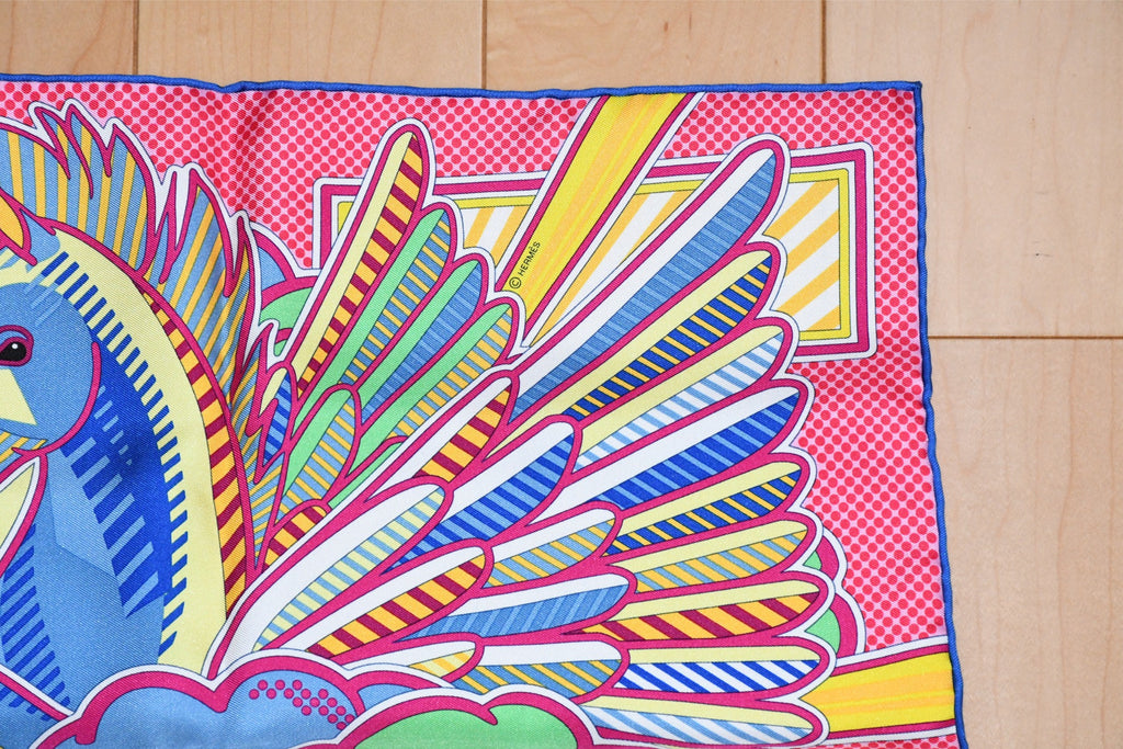Hermes mini Scarf Pegase Pop 45 x 45 cm silk pink Carre Pegasus 16.5" 043