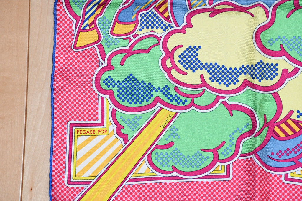 Hermes mini Scarf Pegase Pop 45 x 45 cm silk pink Carre Pegasus 16.5" 043