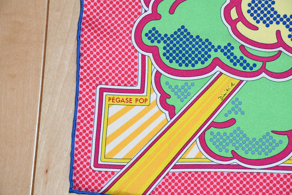 Hermes mini Scarf Pegase Pop 45 x 45 cm silk pink Carre Pegasus 16.5" 043