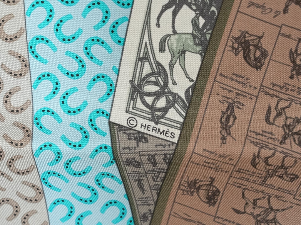 Hermes A Cheval sur mon Carre 90 cm silk Scarf light blue gray horse 35"