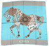 Hermes A Cheval sur mon Carre 90 cm silk Scarf light blue gray horse 35"