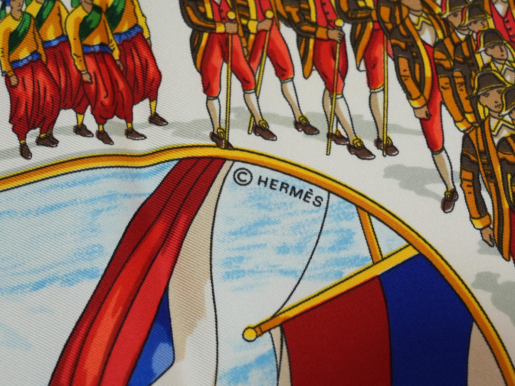 Hermes Grand Cortege a Moscou 90 cm silk Scarf green Carre Moscow march 35"