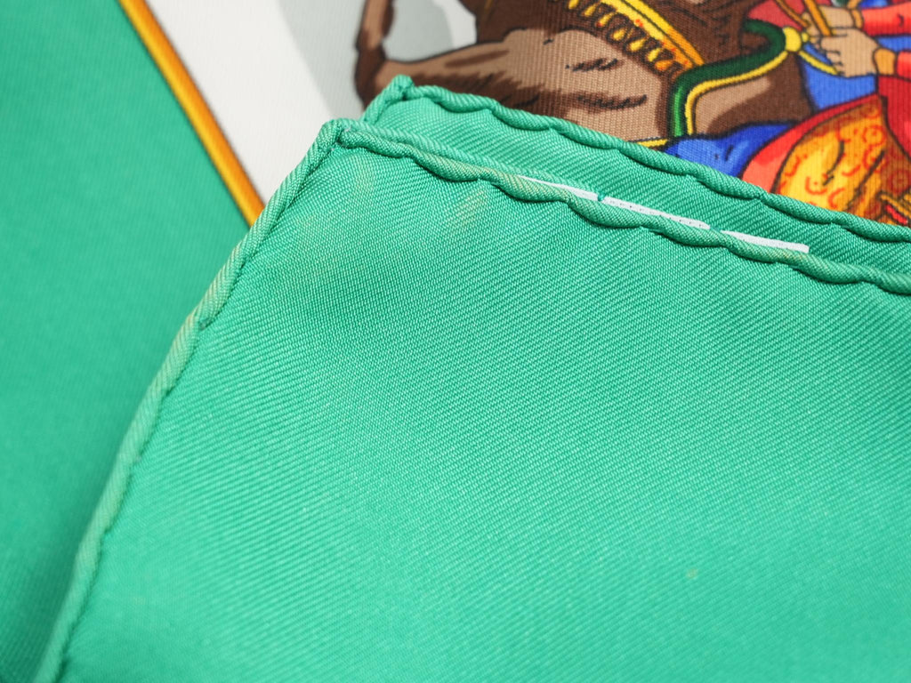 Hermes Grand Cortege a Moscou 90 cm silk Scarf green Carre Moscow march 35"
