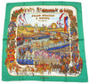 Hermes Grand Cortege a Moscou 90 cm silk Scarf green Carre Moscow march 35"